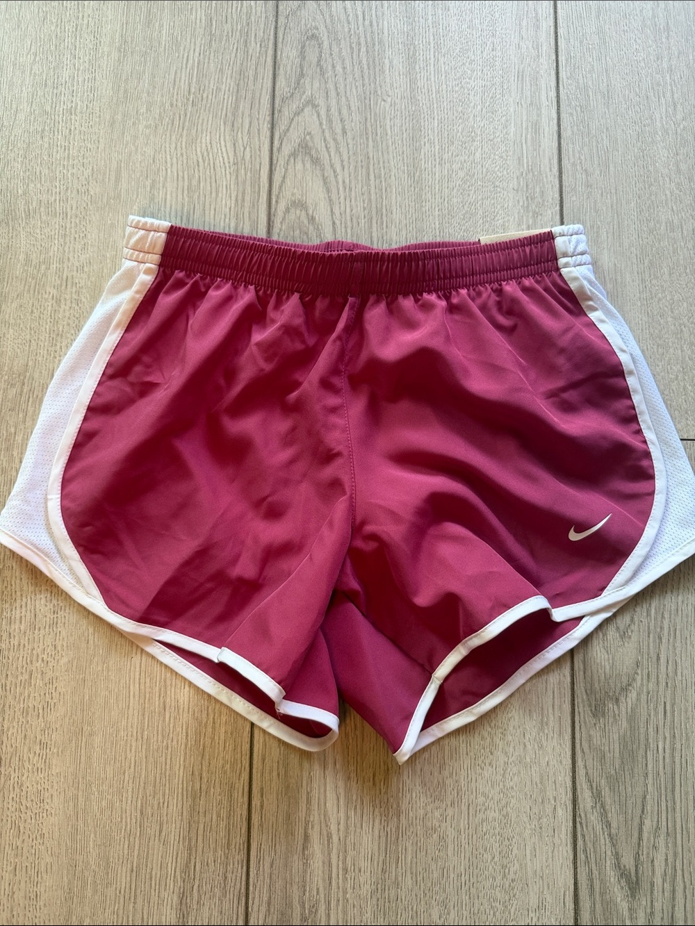 Nike KIDS Raspberry Pink Athletic Shorts with White Trim